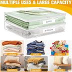 Plastic Storage Bags with Easy-Glide Zipper, Pack of 6, Durable Clear Vinyl Zippered Storage Bags for Clothes Sweaters Comforters Blankets Sheets Bedding (15 x 12 x 5 Inch, Transparent White) - Image 6