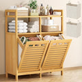 Homykic Tilt Out Laundry Hamper Cabinet, Bamboo Laundry Basket Organizer by Homykic