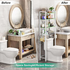Kalrin Over-The-Toilet Storage Rack, 4-Tier Bathroom Organizer Shelf Over Toilet with Adjustable Shelf and Basket, Freestanding Space Saver Bathroom Shelves Above Toilet for Room (Avocado Green) - Image 4