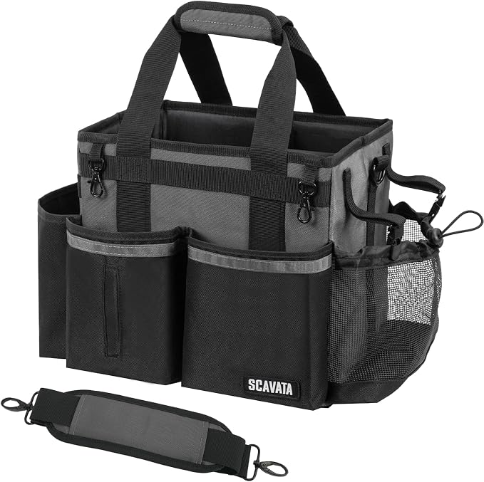 SCAVATA Compact Wearable Cleaning Caddy with Handle & Shoulder Straps by Tidyyourlife