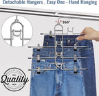 Pants Hangers With Clips, Newly Upgraded Detachable Space Saving Hangers for Skirts, Shorts & Trousers with Non slip clip,Heavy Duty Skirt Hangers - Hanging Closet Organizer And Storage,Patent Pending - Image 2