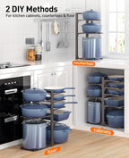 ORDORA Pots and Pans Organizer Under Cabinet 20.8" 8-Tier Adjustable Bronze - Image 5