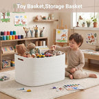 Large Laundry Basket/Hamper, 22"x17"x12", White - Image 4