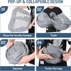 Seiritex Mesh Popup Laundry Hamper 2 Compartment, Collapsible Laundry Sorter Basket Foldable Hamper for Clothes, College Dorm, Travel (Gray) - Image 7
