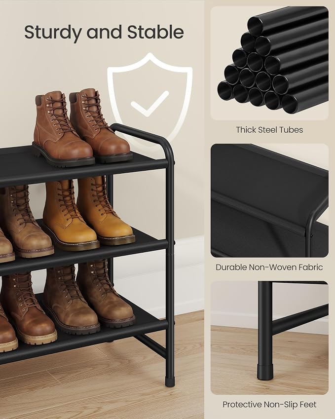 SONGMICS Long Shoe Rack, 3-Tier Shoe Organizer, Holds up to 20 Pairs - Image 5