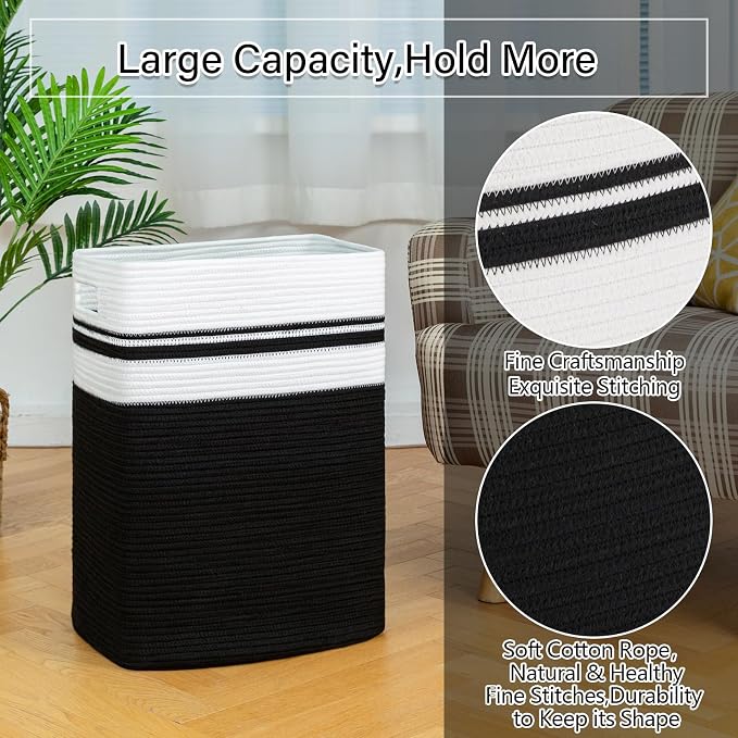 OIAHOMY 91L Laundry Hamper, XXXLarge Collapsible Laundry Basket Black - Image 6