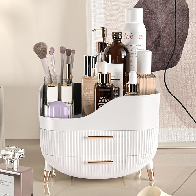 Pajiriona Makeup Organizer with Drawers,Skincare Organizer for Vanity,Storage Box with Handle,Large Cosmetic Display Case for Dresser, Bathroom Countertop - Image 6