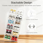 Pinkpum Upgraded Hard Shoe Storage Box 12 Pack XL Clear Shoe Organizer - Image 6