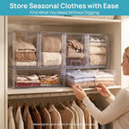 Vtopmart Clear Stackable Storage Drawers, 6 Pack Wide Tall Set - Image 7