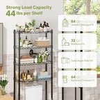 Simple Trending 4 Tier Over The Toilet Storage Rack, Bathroom Organizers and Storage Over Toilet with Adjustable Shelf and Basket, (Black) - Image 8