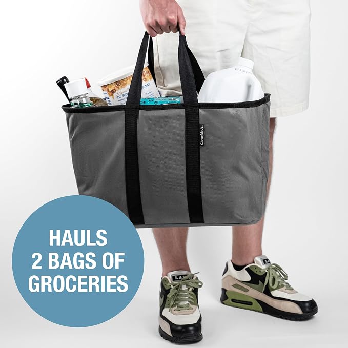 CleverMade EcoBasket Collapsible Grocery Tote, 30L Structured Tote Bag - Image 4