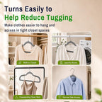 Plastic Hangers 30 Pack, Non-Slip Space-Saving Clothes Hangers, Gray - Image 4