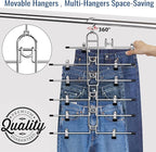 Pants & Skirt Hangers with Clips, Newly Upgraded Detachable - Space Saving Hangers, 6-Tiers Foldable Skirt Hangers for Women - Hanging Closet Organizer and Storage - 4 Pack, Patent Pending - Image 2