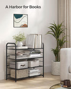SONGMICS 4-Tier Stackable Metal Shoe Rack, Holds Up to 16 Pairs of Shoes | Shoe Organizer for Closet, Entryway, and Small Spaces, with Adjustable Slanted Shelves, Black, DAVIAN Collection ULMR067B01 - Image 8