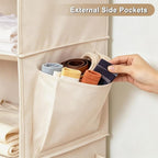 Foldable Hanging Closet Organizer, 5-Shelf Hanging Shelves with Side Pockets, Space Saving Storage for Clothes and Accessories - Image 5