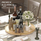 AMH 21-Inch Extra Large Lazy Susan with Oak Base and Black Iron Rail - Image 4