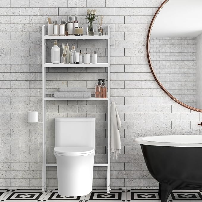 Over Toilet Bathroom Organizer with Toilet Paper Holder - Image 5