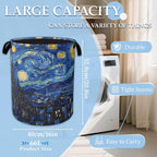 Starry Night Large Storage Basket Collapsible Laundry Basket Oxford Storage Bin for Gift Baskets Bedroom Clothes Children Nursery Hamper 16" X 20.8" - Image 2