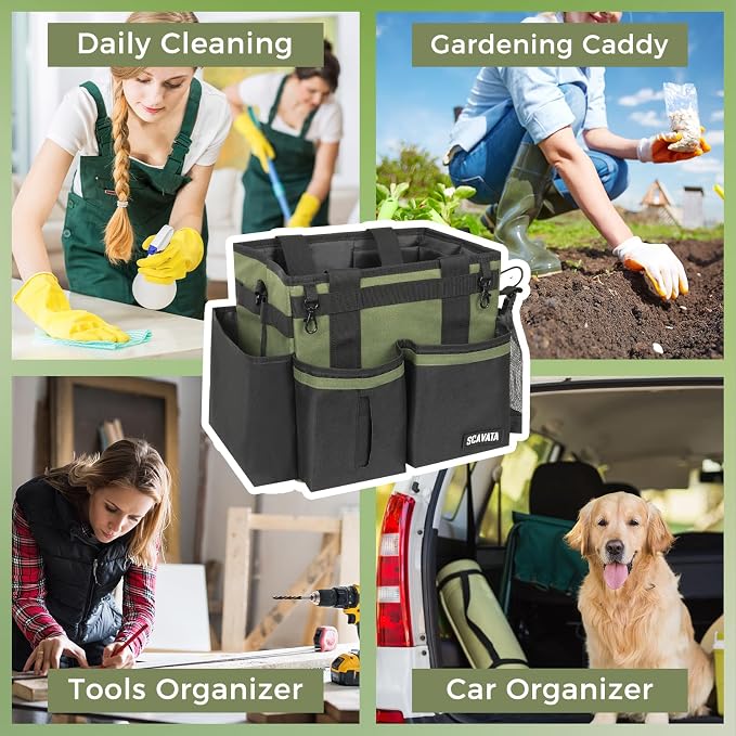 SCAVATA Compact Wearable Cleaning Caddy with Handle & Shoulder Straps - Image 7