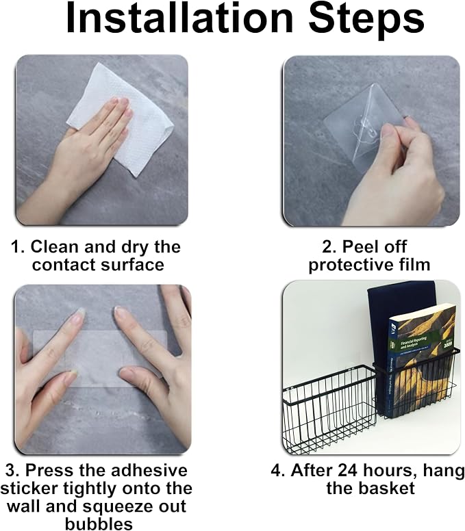 2 Pack Cabinet Door Organizer, Foil and Plastic Wrap Organizer, Wall Mounted Kitchen Organizers and Storage Wire Basket, Pantry Door Storage Kitchen Wrap, Black - Image 5