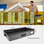 HOMELUX THEORY Under Bed Storage, Medium 2pc with Lid, Dark Gray | Drawer-style pull-out design, Fits blankets, clothes, fabric & shoes, Bins with lids, Bedroom & closet storage - Image 2