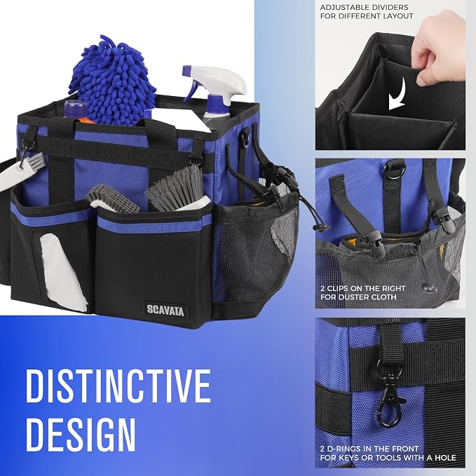 SCAVATA Compact Wearable Cleaning Caddy with Handle & Shoulder Straps - Image 3