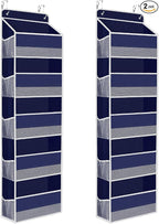 2 Pcs Over The Door Organizer Large Capacity Hanging Storage Room Organizer | 40 lb Capacity, Ultra-Sturdy, Foldable, Mesh Design with Clear Window, Space-Saving Organizer for Pantry, Nursery & Closet by SpaceHacks