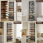 POKIPO 9 Tier Over The Door Pantry Organizer, 2 in 1 Wall Mount or Hanging Spice Rack with Adjustable Deep Basket, Heavy-Duty Seasoning Organizer and Storage for Kitchen Cabinet Closet Bathroom - Image 9
