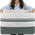 Large Laundry Basket/Hamper, 25"x16"x16" Rectangle Woven Basket by Hobasket