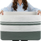 Large Laundry Basket/Hamper, 25"x16"x16" Rectangle Woven Basket by Hobasket