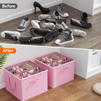 Lifewit Shoe Storage Organizer for Closet, Holder Box, 2 Pack, Pink - Image 7