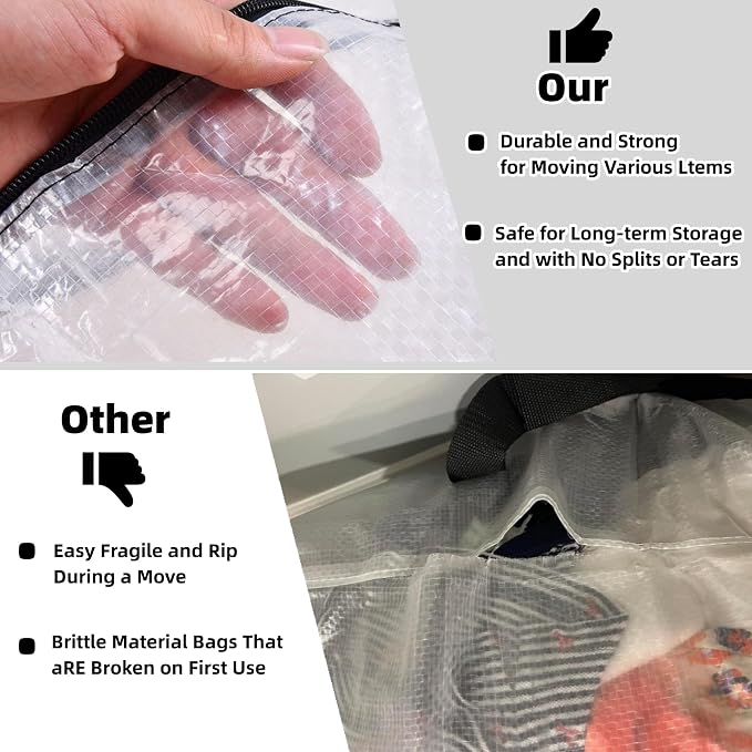 GONGKANGYUAN 25 Gallon Large Clear Storage Bags with Zipper and Handles, Blanket Bags for Closet Storage, Underbed Storage Organizer for Clothes Pillow Bedding Christmas Wreath - Image 6