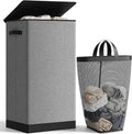 SOLEDI 100L Laundry Hamper with Lid, Large Collapsible Laundry Basket by SOLEDI