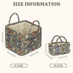 Fabric Storage Basket 2 Pack,Large and Mini Boho Laundry Nursery Hamper Portable Folding Organizer for Car Bedroom (P) - Image 6