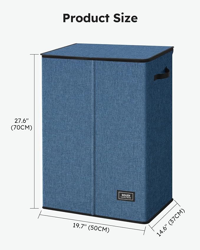 SOLEDI 130L Laundry Hamper with Lid, Large Collapsible Laundry Basket - Image 7