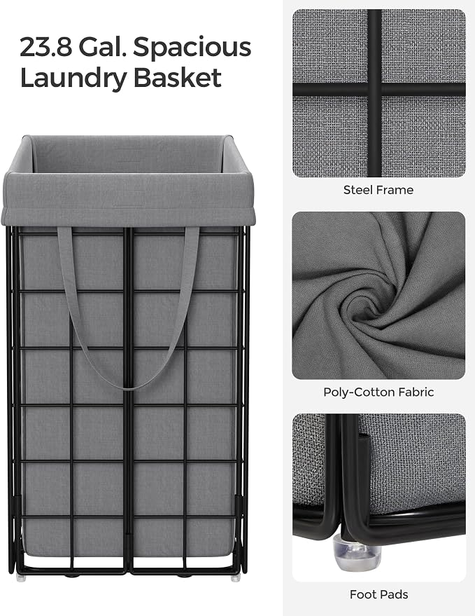 SONGMICS Laundry Hamper, Collapsible, 23.8 Gal. (90L) - Image 6