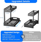 Petiza Under Sink Organizer,2 Pack Height Adjustable Under Sink Organizers and Storage, 2 Tier Under Sink Storage for Kitchen Bathroom Cabinet - Image 2