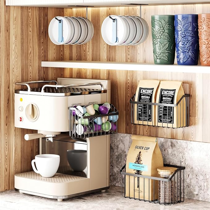 NiHome 5PC Cabinet Door Lid Organizer, Metal Basket for Tumbler Tupperware - Image 5