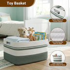 75L Large Blanket Basket, 22"x17"x12"Rectangle Cotton Rope Woven Storage Basket with Handles, Laundry Hamper for Living Room, Nursery, Bedroom - Chemical-Free, Kid & Pet Safe - Sage Green - Image 5