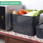 Ohmlove 8 Pack Plastic Storage Baskets with Lids for Organization - Image 6