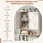 Over The Toilet Storage Cabinet,31" W Bathroom Organizer, White - Image 5