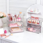 Vtopmart 5 Tier Clear Makeup Organizer with Drawer, Cosmetic Storage for Dresser Countertop and Bathroom Vanity, Beauty Holder for Lipstick Brush Skincare - Image 2