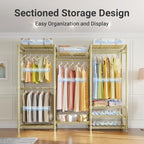 VIPEK V5 Heavy Duty Clothes Rack, Freestanding Modular Closet System, Gold - Image 3