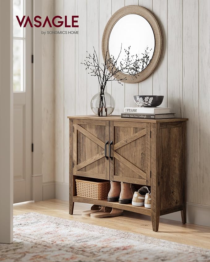VASAGLE Shoe Storage Cabinet, 3‑Tier with Height‑Adjustable Shelves - Image 2