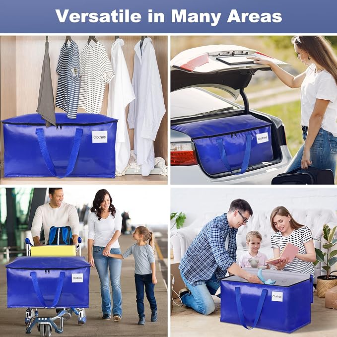 StorageRight Moving Bags, Moving Boxes, 93L 10-Pack Sotrage Bags Totes,Blue - Image 7