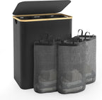 Hampers for Laundry Basket with Lid, 145L Large Laundry Hamper 3 Section by Bathola