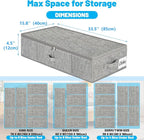 Under Bed Storage Container Bins 2 Pack, 4.5 Inch Slim Low Profile Underbed Clothes Storage Organizer for Dorm & Home, Use for Blanket and Toy Storage Box W/ Sturdy Bottom/Sides, Foldable Thick Fabric - Image 4