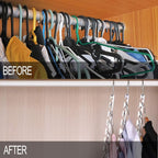 Meetu Space Saving Hangers - Metal Clothes Hangers with 6X2 Slots, Magic Cascading Design, Updated Hooks (Pack of 6) - Image 2