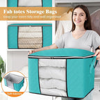 Fab totes 90L Clothes Storage, Foldable Thick Fabric Blanket Storage Bags | Foldable Containers with Zippers,Window and Handles for Organizing Bedroom, Closet, Comforter, Bedding,Dorm essentials - Image 5
