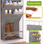 Over the Door Shoe Organizer for 16-20 Pairs, Gray - Image 2